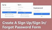 Create A Login Registration and Forgot Password Form In HTML CSS and JavaScript