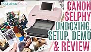Pink Canon Selphy CP1300 in Pink UNBOXING, SETUP, DEMO & REVIEW using AirPrint & Canon Selphy App
