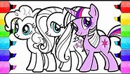 My Little Pony Coloring Book Pages | How to Draw and Color My Little pony Movie Twilight fluttershy