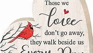 Sympathy Gift Memorial Heart Present for Loss of Loved One Wooden Remembrance Bereavement Gift Condolence Sign Loss of Father Mother Son Brother Decor 6.3 x 6 x 0.7 Inches (Cardinal Style)