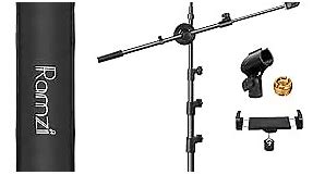 Ramzi Mic Stand,6 In 1 Microphone Stand Floor Boom Mic Stand, Support Boom Gooseneck Mic Clips Tablet Phone Holder Any Combination With Mic Stand Bag