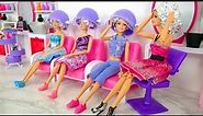 Rapunzel Barbie Dolls Makeover! Barbie Sparkle Style Salon kecantikan Boneka Barbie Friseursalon