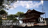 Unreal Engine 5.3 | Concept Art | Steampunk Korean Traditional House "Hanok" [4K]
