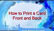 Tutorial: How To Print your Card front and back
