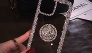 Case Compatible for iPhone Xs Max Sparkly Bling Diamond Finger Ring Holder Pretty Rhinestone Diamond Cute Aesthetic Luxury Gems Glitter Case for Women Girls (for iPhone Xs Max)