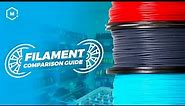 3D Printing Filament Comparison Guide // 3D Filament Guide