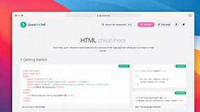 HTML Cheat Sheet & Quick Reference