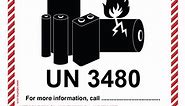 UN3480 Lithium Battery Handling Mark (Standard size) Label