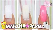 UÑAS POSTIZAS con PAPEL HIGIÉNICO y MAIZENA