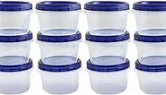 HomeyGear Twist Top Food Deli Containers Screw And Seal Lid 16 Oz Stackable Reusable Plastic Storage Container 12 Pack.