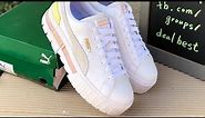 PUMA ☜UNBOXING☞ Women's Mayze Leather sneaker/ White/Pink