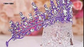 TOBATOBA Tiaras for Women, Dark Purple Tiara Crowns for Women, Wedding Tiara for Bride Queen Crown, Royal Princess Quinceanera Headpieces for Birthday Prom Pageant Halloween Cosplay Accessories