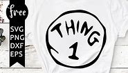 Thing 1 svg free, silhouette cameo, free vector files, instant download, shirt design, kids svg, funny svg, png, dxf, eps free cut files 0280
