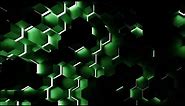 Green Hexagon Abstract Background Video Loop Geometric Pattern - Motion Grafics Metallic Texture 4k