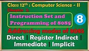 12th Comp. Sci. Paper - II : Chapter -2 | Direct, Register Indirect, Immediate & implicit addr. mode