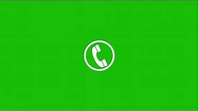 Phone call icon animation green screen video calling icon