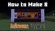 Minecraft - How to Make 8 Halloween Banners! (Minecraft Tutorial)