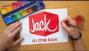 How to draw a Jack in the box logo