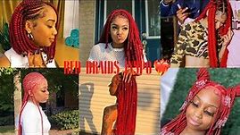 Trending Latest Red / Burgundy Braids New Hairstyles Compilation 2022