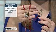 294RN_RED GLASS BEAD NATIVITY ROSARY