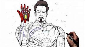 How To Draw Iron Man (Infinity Gauntlet) | Step By Step | Avengers