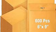 Ctosree 600 Pcs Manilla Envelopes Clasp Envelopes Bulk Brown Kraft Catalog Envelopes with Clasp Closure and Gummed Seal 28lb Heavyweight Paper Envelopes (6 x 9 Inch)