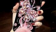 Compatible with iPhone 11 Case Bling Glitter 3D Diamond Rhinestone Girly Case Cute for Women Girls Sparkle Shiny Luxury Crystal Butterfly with Plush Fuzzy Furry Ball Phone Case Pink