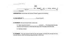 Fillable Form Personal Loan Agreement Template | PDFRun