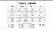 Free Year 2024 Calendar Printable with Holidays - Wiki Calendar