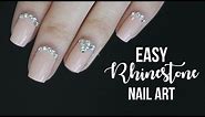 Easy Rhinestone Nail Art || Formal Nail Art || caramellogram