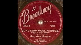 Mary Ann Morgan - Song from Moulin Rouge (Where Is your Heart) (circa 1953)