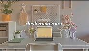 desk makeover 🪴 | minimalist setup, aesthetic desk organization, ikea haul 🌷