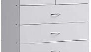 HODEDAH 7 Drawer Wood Dresser for Bedroom, 31.5 inch Wide Chest of Drawers, with 2 Locks on the Top Drawers, Storage Organization Unit for Clothing, White