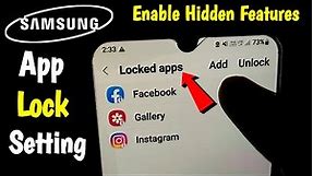How to Enable App Lock In Samsung Galaxy M31 | How to Set App Lock In Samsung Mobile 2024