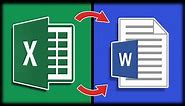 How to Convert Excel File to Word Document (without loosing format)