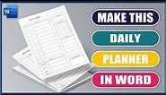 How to make a DAILY PLANNER in WORD | Microsoft Word Tutorials