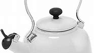 Chantal Tea Kettle, 1.7 QT, Vintage Series, Premium Enamel on Carbon Steel, Whistling, Even Heating & Quick Boil (White)