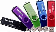 ENUODA 16GB USB Flash Drive 5 Pack 16GB Thumb Drives Swivel Design USB 2.0 Memory Stick Jump Drive Pen Drive for Storage and Backup (5 Colors)