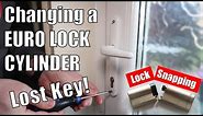 How to change a Euro Lock Cylinder WITHOUT THE KEY - Snapping a lock and replacing the barrel