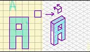 Draw 3D Letters Using Isometric Drawing (Whole Alphabet)