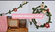 Crochet Charger Cord Cover Vine with Flowers - Beginner Friendly!