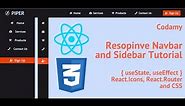 Responsive Sidebar-Navbar Switching Tutorial - React Hooks, Router, Icons and CSS.