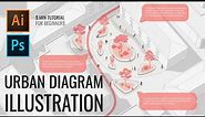 How to Create This Urban Diagram Under 10 Minutes | Site Diagram Illustrator Tutorial