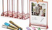 Rose Gold 8.5x11 Acrylic Sign Holders (6-Pack) for Wedding Reception - Acrylic Table Number Holder, Photo Frames for Weddings - Table Menu Holder