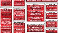 Photovoltaic Labels for PV Solar System_ Pack of 41 Electrical Panel Labels_Water & UV Resistant_ Photovoltaic Labels for Pass The Electrical Final Inspection