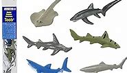 Safari Ltd. Sharks TOOB - 11 Hand-Painted Mini Figurines Including Great White, Whale Shark, Tiger Shark, Hammerhead, Mako, and More - Educational Toy Figures For Boys, Girls & Kids Toys Ages 3+