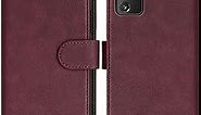 SUANPOT for Samsung Galaxy Note 20 5G 6.7" with RFID Blocking Leather Wallet case Credit Card Holder, Flip Folio Book Phone case Shockproof Cover Women Men for Samsung Note 20 case Wallet Wine Red