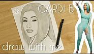 How to draw CARDI B / Drawing tutorial Cardi B