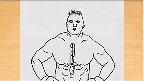 how to Brock Lesnar beginner sketch drawing | Brock Lesnar drawing | Brock Lesnar | art by ilyas