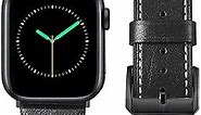 Leather Bands Compatible with Apple Watch Band 49mm 45mm 44mm 42mm for Men, Vintage Genuine Leather Replacement band Strap for iWatch Ultra 2/1 SE Series 9 8 7 6 5 4 3 2 1